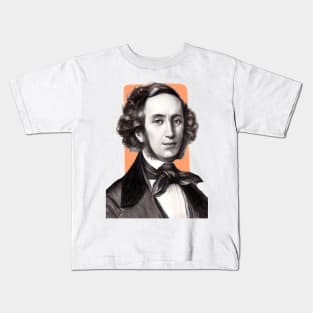 German Composer Felix Mendelssohn orange illustration Kids T-Shirt